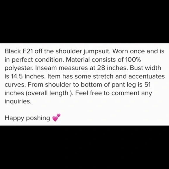 Forever 21 black off the shoulder jumpsuit - Picture 6 of 6